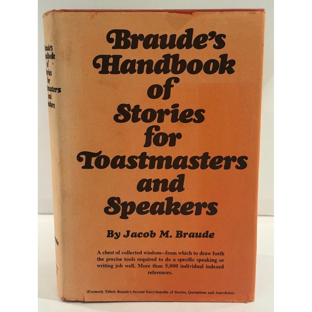 Vtg Braude's Handbook of Stories for Toastmasters & Speakers Hardback 12th